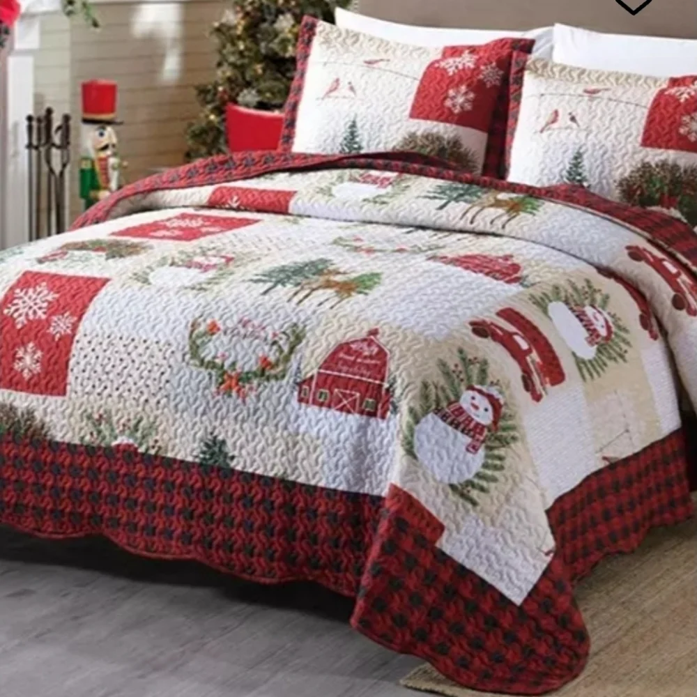 Cielo Luxury Quilt Set - Red and White